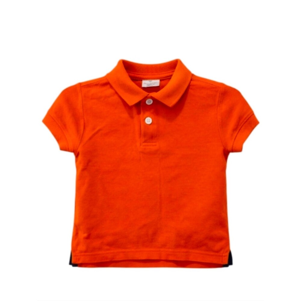 Hanna Andersson orange polo shirt baby toddler size 80 24mo 2T